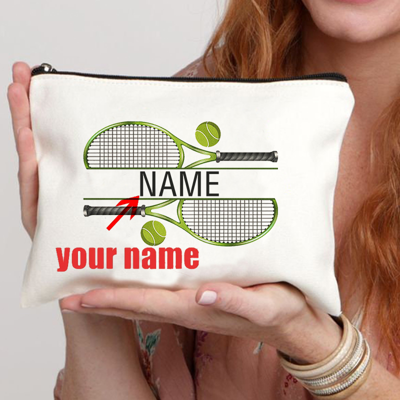 Badminton Bag - شخصية التنس اسم مخصص حقيبة ماكياج